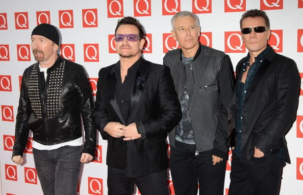 The Edge, Bono, Adam Clayton, Larry Mullen Jr of U2 The Edge, Bono, Adam Clayton, Larry Mullen Jr of U2